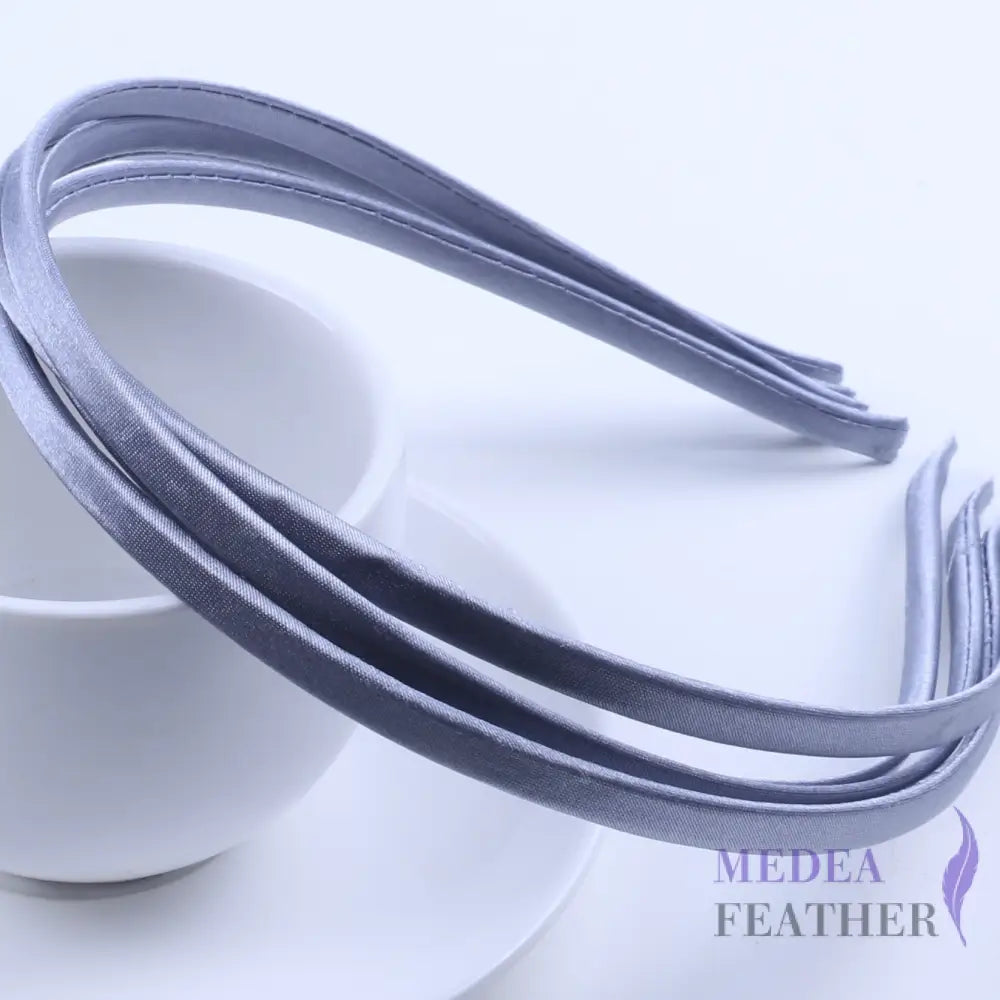 26 colours 5mm Satin Covered Metal Headband Dark Gray / 1 Piece