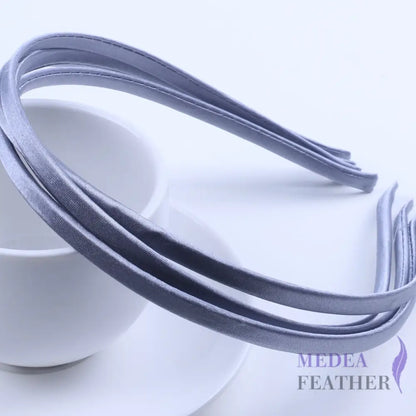 26 colours 5mm Satin Covered Metal Headband Dark Gray / 1 Piece