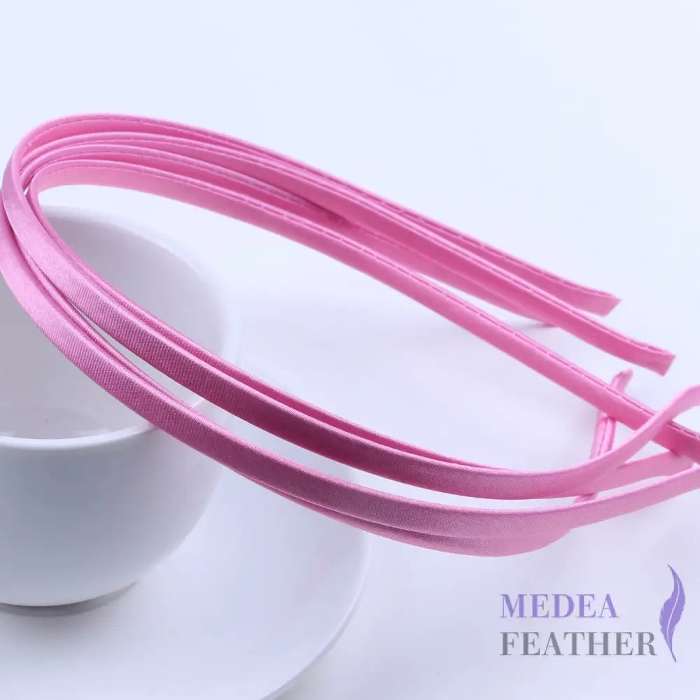 26 colours 5mm Satin Covered Metal Headband Dark Pink / 1 Piece
