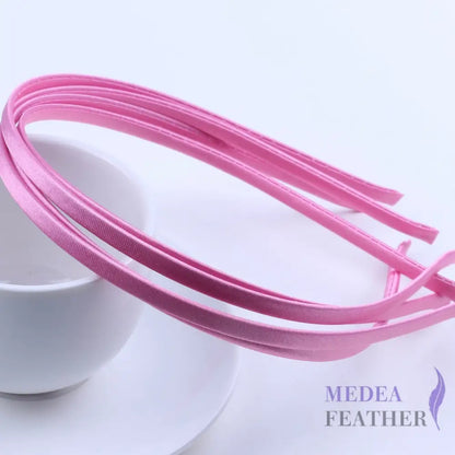 26 colours 5mm Satin Covered Metal Headband Dark Pink / 1 Piece