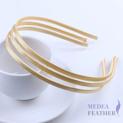 26 colours 5mm Satin Covered Metal Headband Gold / 1 Piece