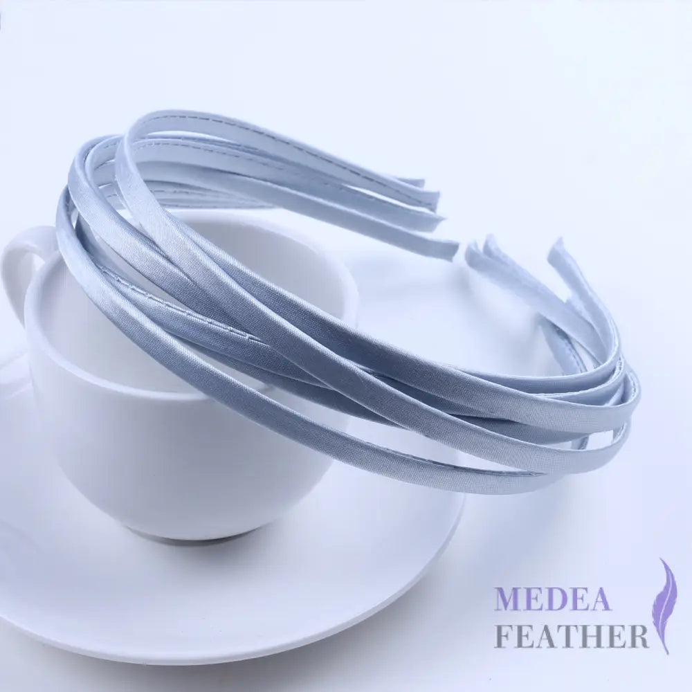 26 colours 5mm Satin Covered Metal Headband Gray / 1 Piece