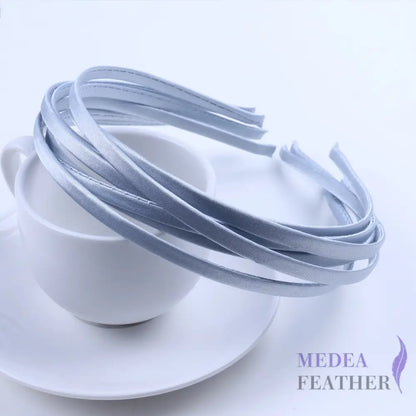 26 colours 5mm Satin Covered Metal Headband Gray / 1 Piece