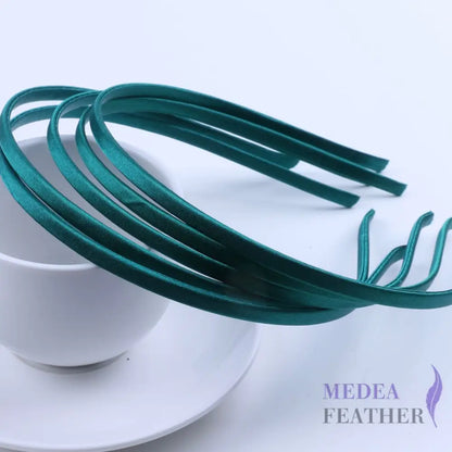26 colours 5mm Satin Covered Metal Headband Jade / 1 Piece