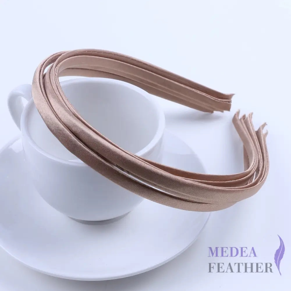 26 colours 5mm Satin Covered Metal Headband Khaki / 1 Piece