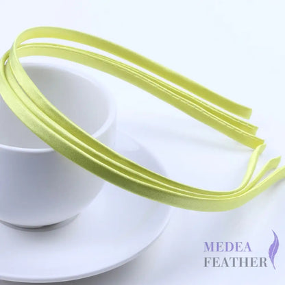 26 colours 5mm Satin Covered Metal Headband Lemon / 1 Piece