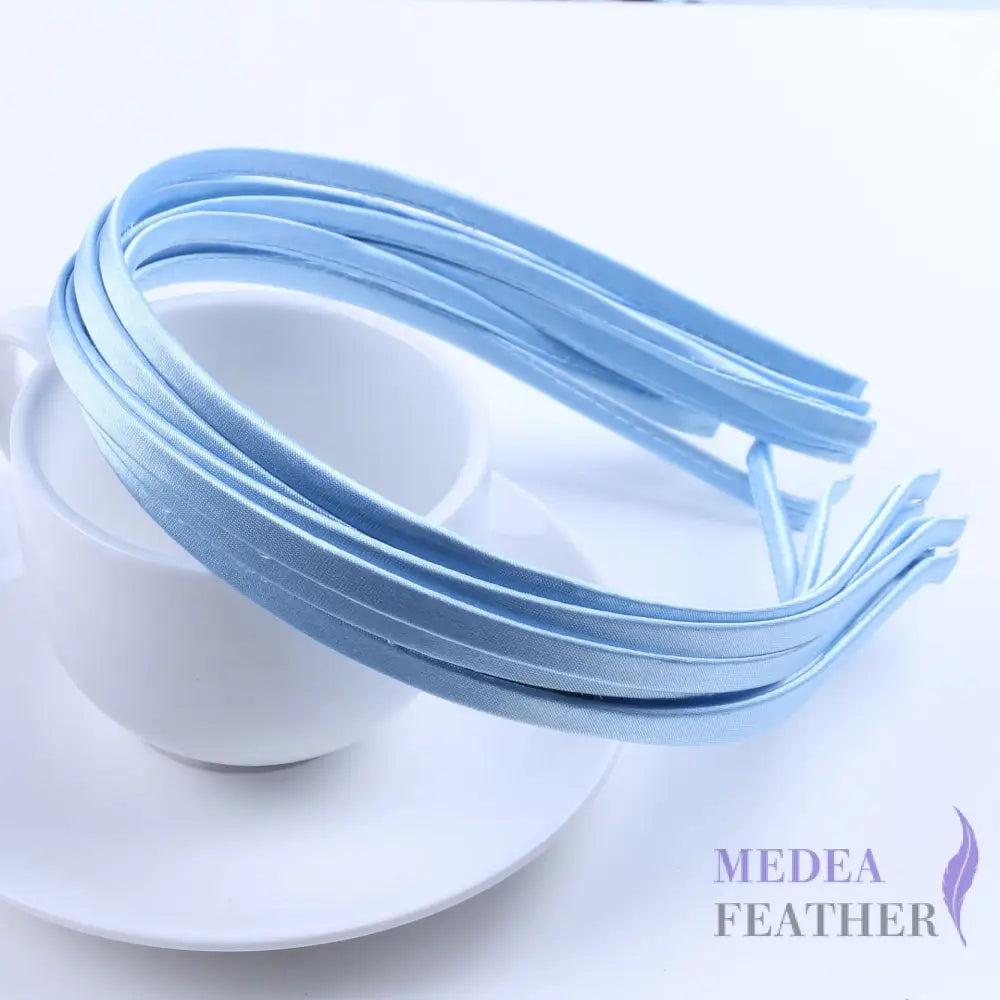 26 colours 5mm Satin Covered Metal Headband Light Blue / 1 Piece