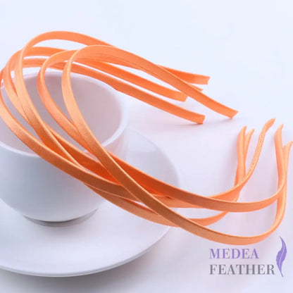 26 colours 5mm Satin Covered Metal Headband Orange / 1 Piece
