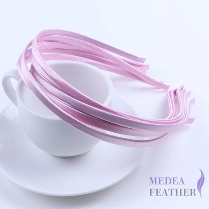 26 colours 5mm Satin Covered Metal Headband Pink / 1 Piece