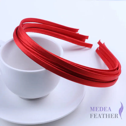 26 colours 5mm Satin Covered Metal Headband Red / 1 Piece