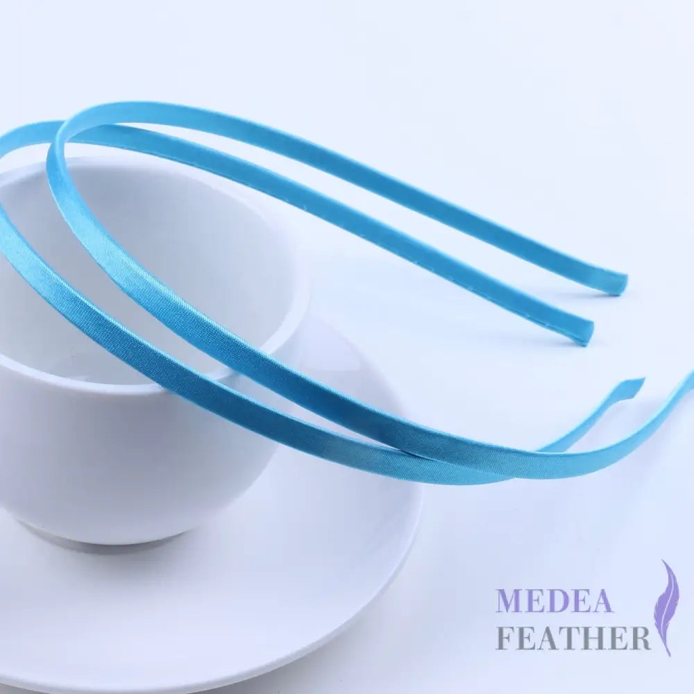 26 colours 5mm Satin Covered Metal Headband Turquoise / 1 Piece