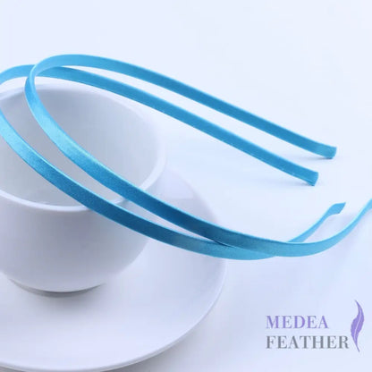 26 colours 5mm Satin Covered Metal Headband Turquoise / 1 Piece