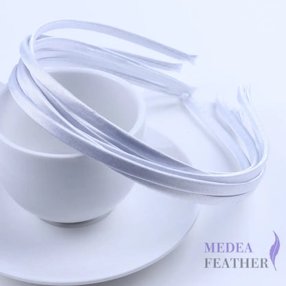 26 colours 5mm Satin Covered Metal Headband White / 1 Piece