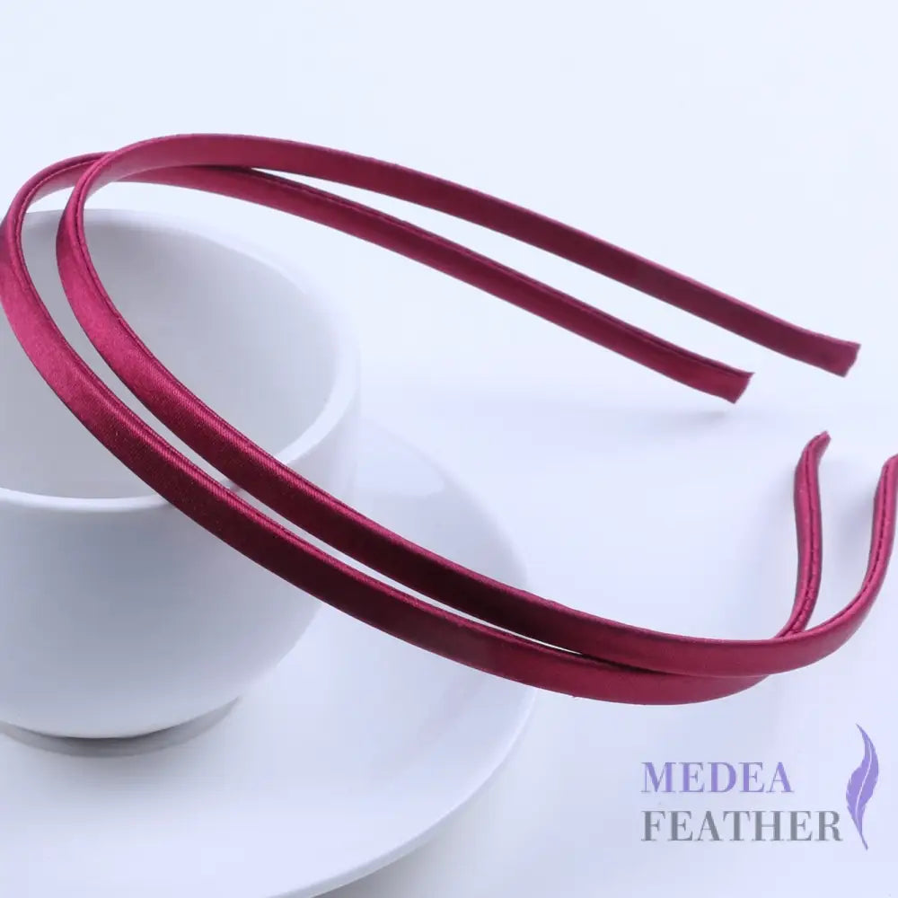 26 colours 5mm Satin Covered Metal Headband Wine / 1 Piece