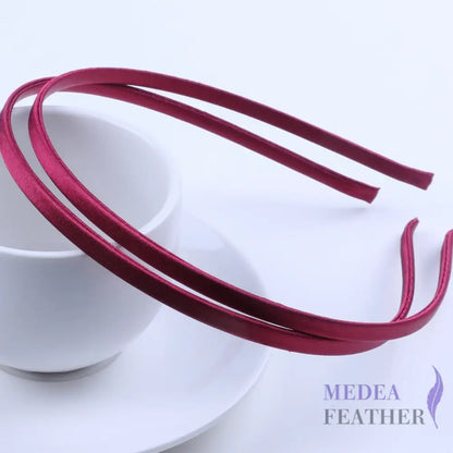26 colours 5mm Satin Covered Metal Headband Wine / 1 Piece