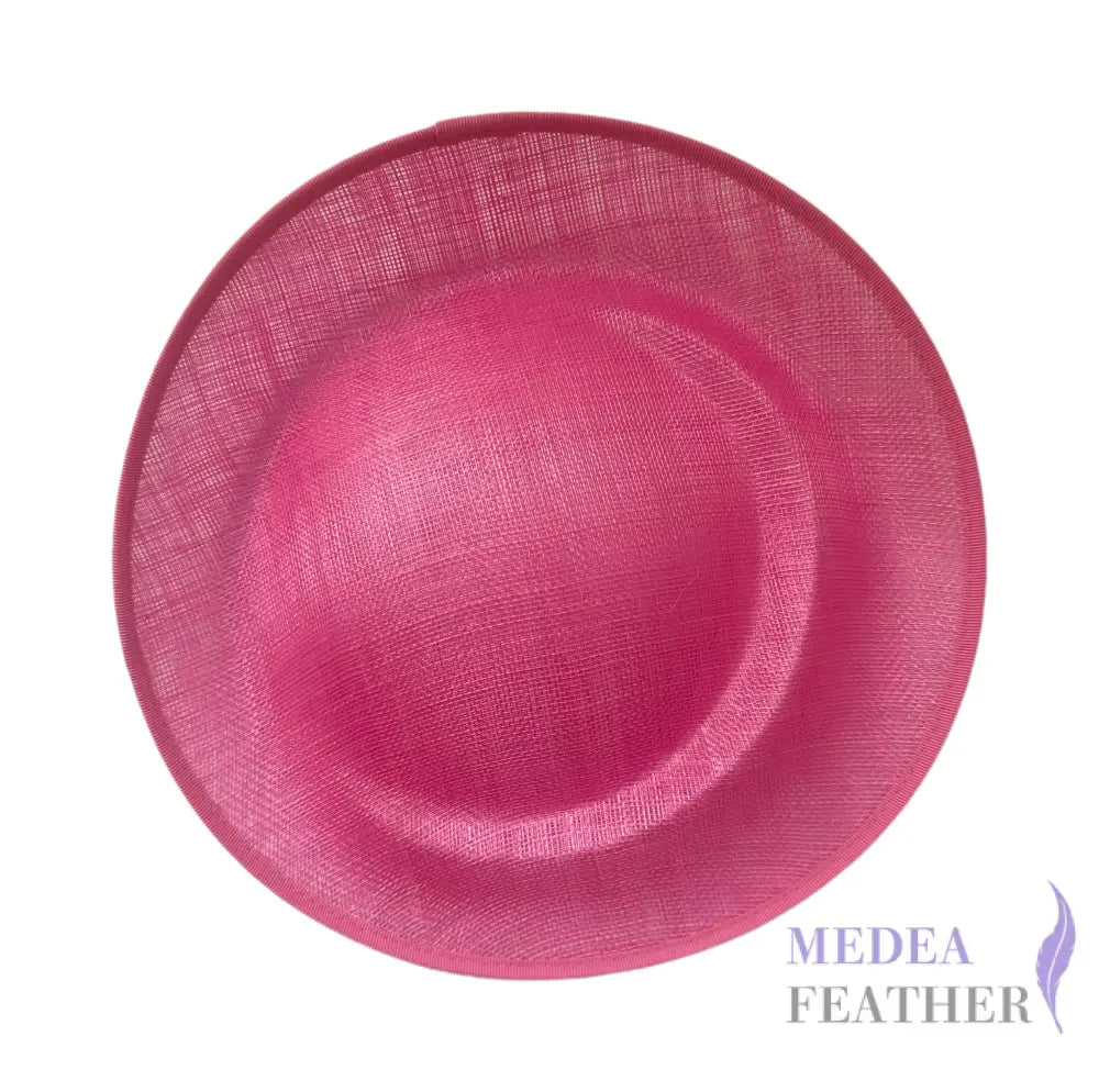 27cm Up brim Indented Sinamay Hat Fascinator Base - #017 begonia pink