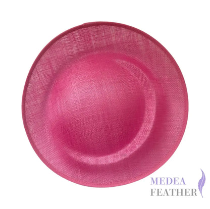 27cm Up brim Indented Sinamay Hat Fascinator Base - #017 begonia pink