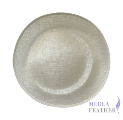 27cm Up brim Indented Sinamay Hat Fascinator Base - Ivory