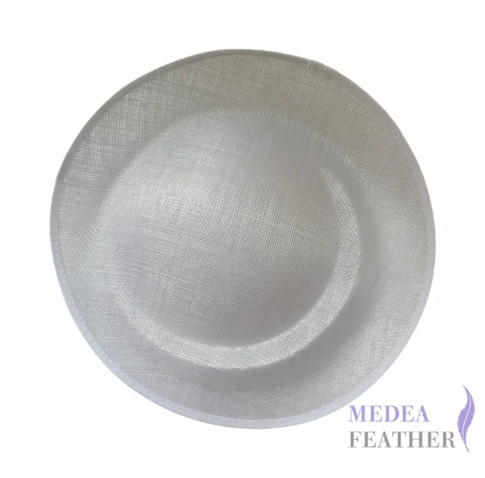 27cm Up brim Indented Sinamay Hat Fascinator Base - White