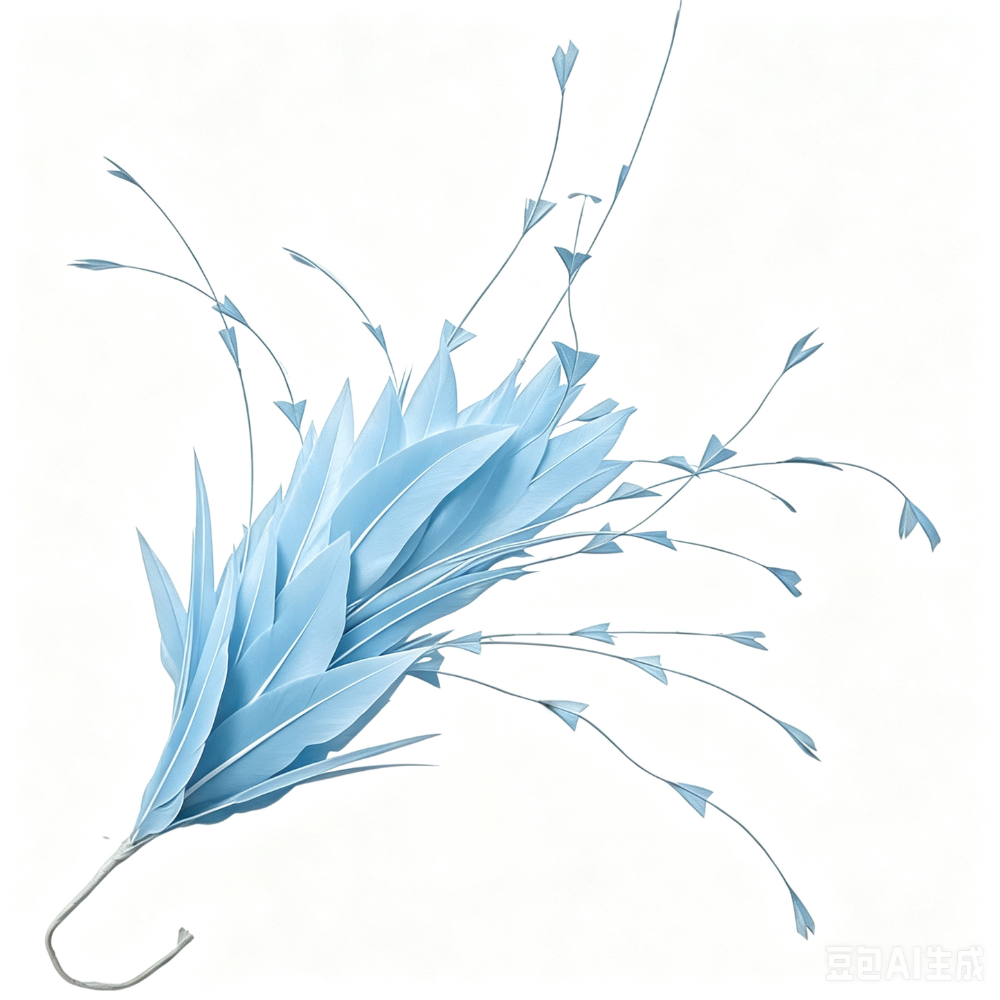 Goose and Long Trimmed Coque Feather Mount FM514