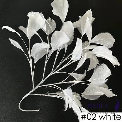 30cm Goose Feather Tree Mount #02 white