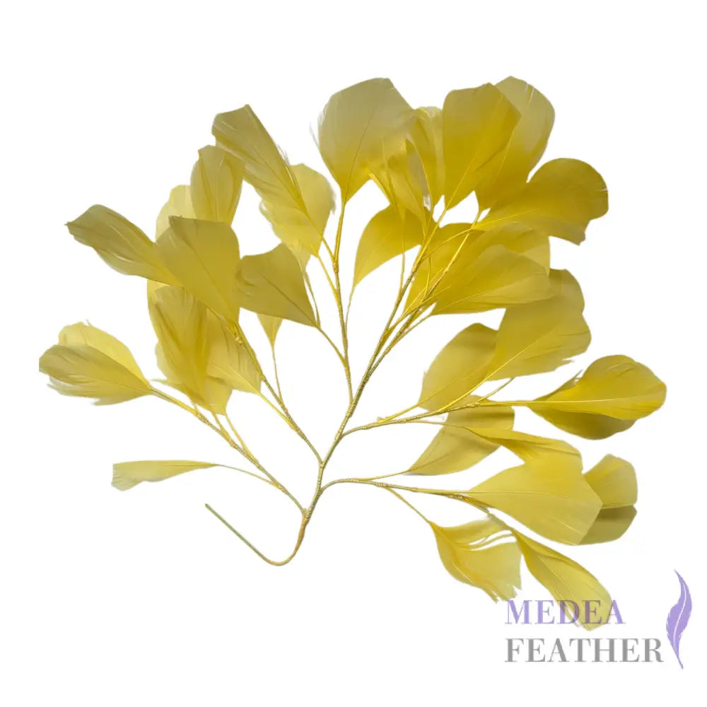 30cm Goose Feather Tree Mount DS240901 Light Yellow
