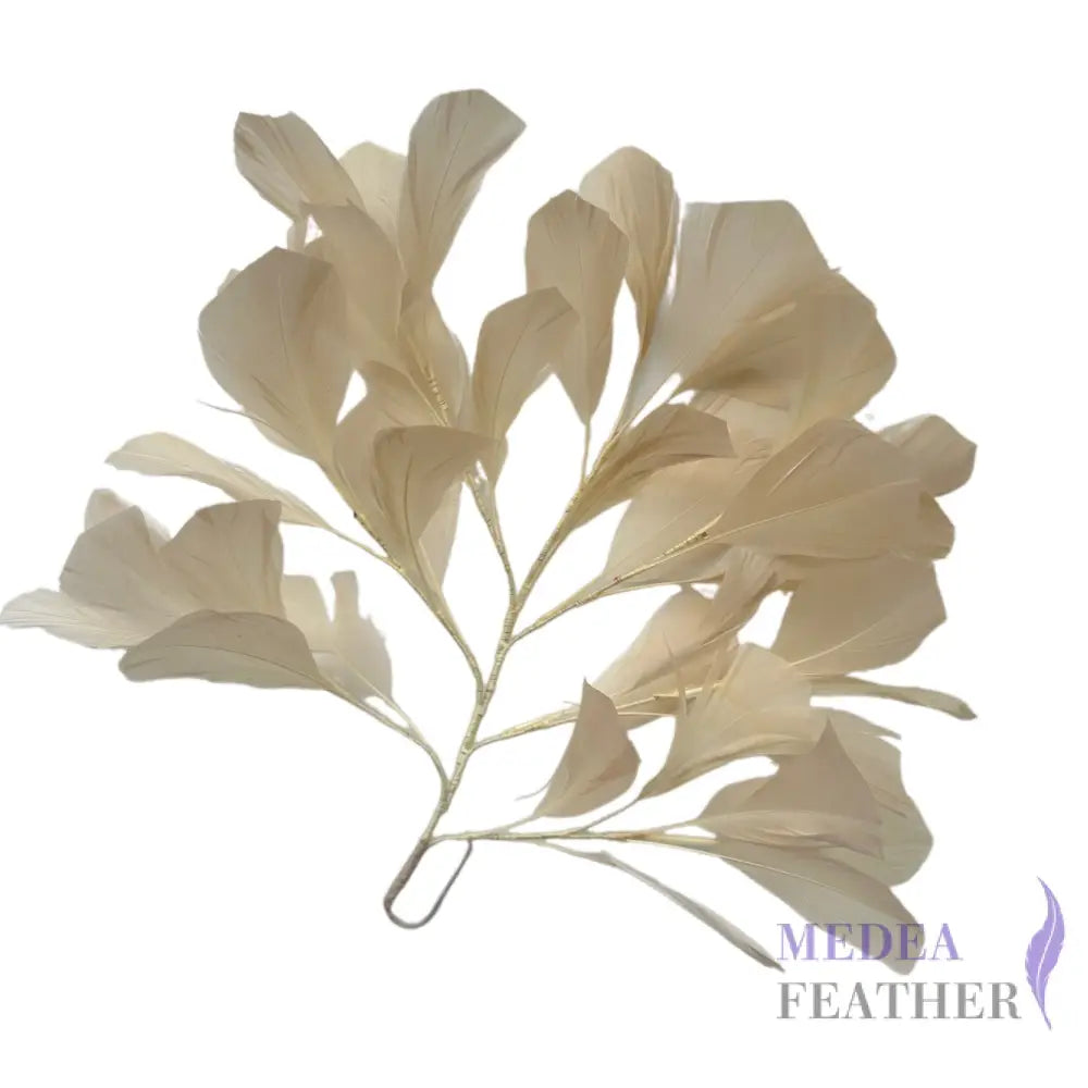 30cm Goose Feather Tree Mount for Millinery Hat Making - DS240901 - #04 cream