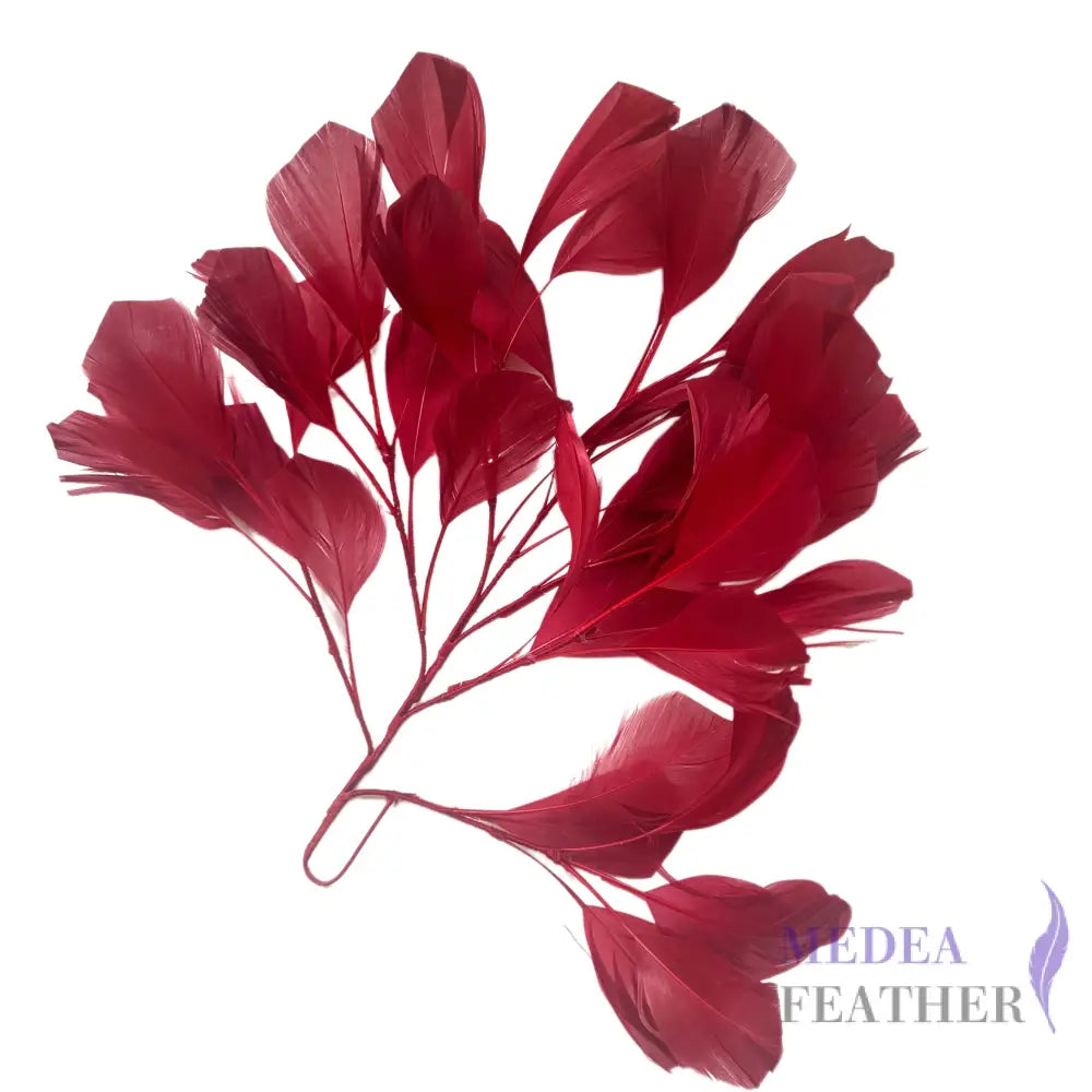30cm Goose Feather Tree Mount for Millinery Hat Making - DS240901 - #37 burgundy