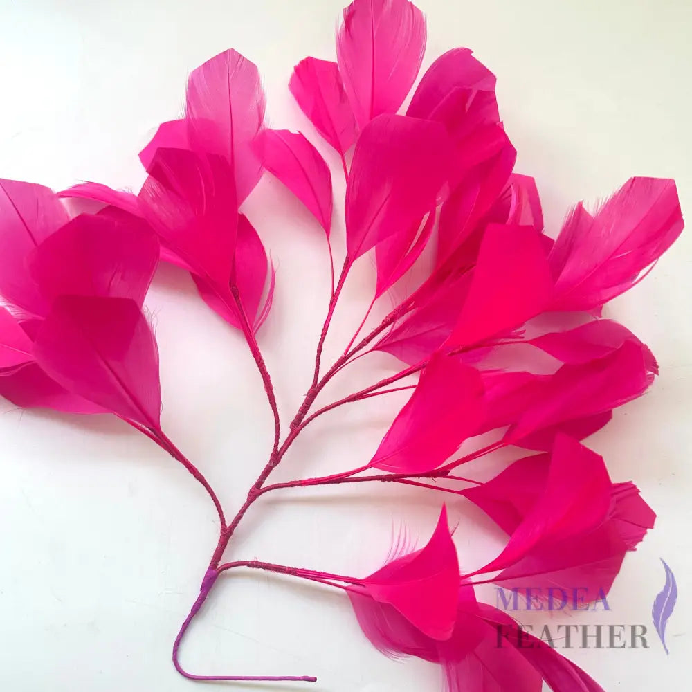 30cm Goose Feather Tree Mount for Millinery Hat Making - DS240901 - #limited-Dark Neon Pink
