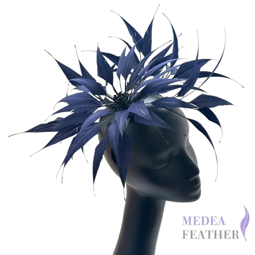 30cm Large Size Arrow Shape Feather Flower Set #65 Navy