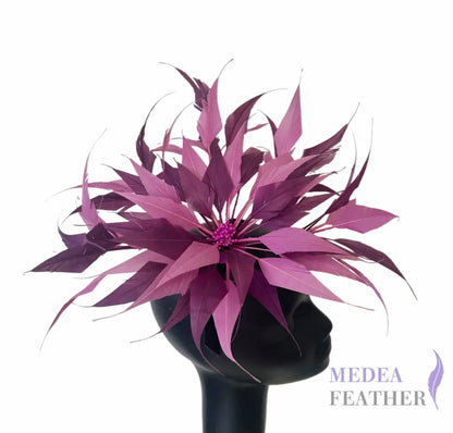 30cm Large Size Arrow Shape Feather Flower Set DS250703 #60 Dark purple & #61 Meadow mauve Mixed