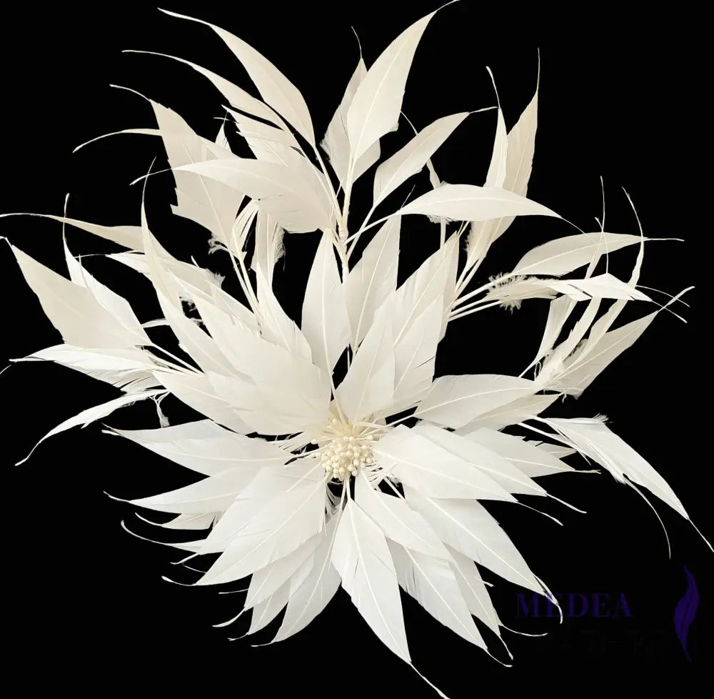 30cm Large Size Arrow Shape Feather Flower Set DS250703 - #01Ivory