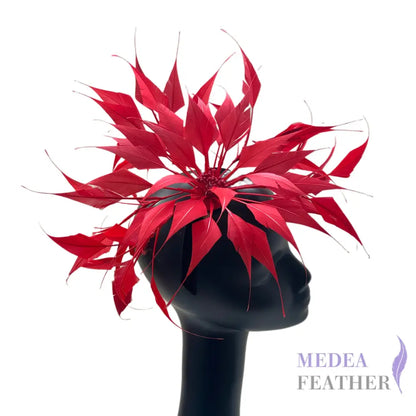 30cm Large Size Arrow Shape Feather Flower Set #23 Red