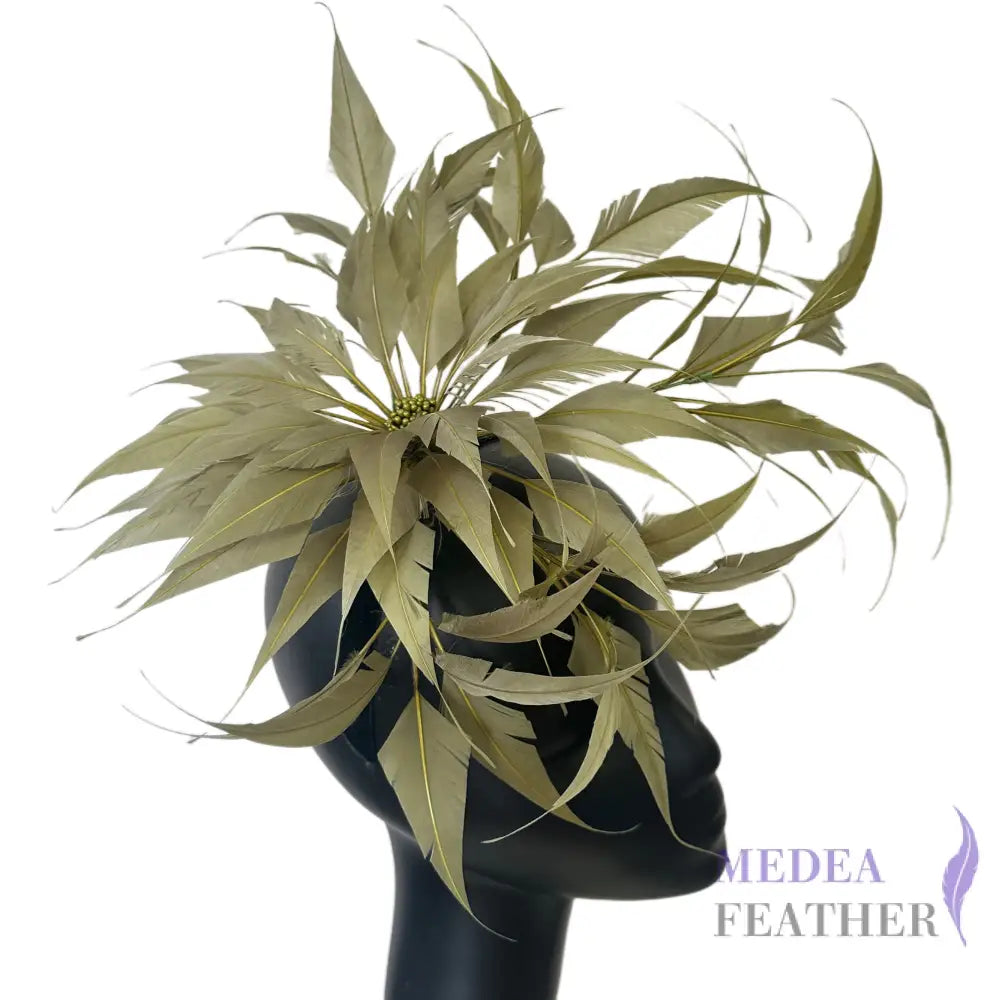 30cm Large Size Arrow Shape Feather Flower Set DS250703 #68 Calliste Green