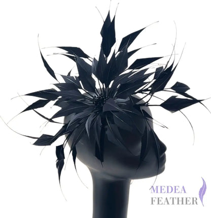 30cm Large Size Arrow Shape Feather Flower Set #03 Black