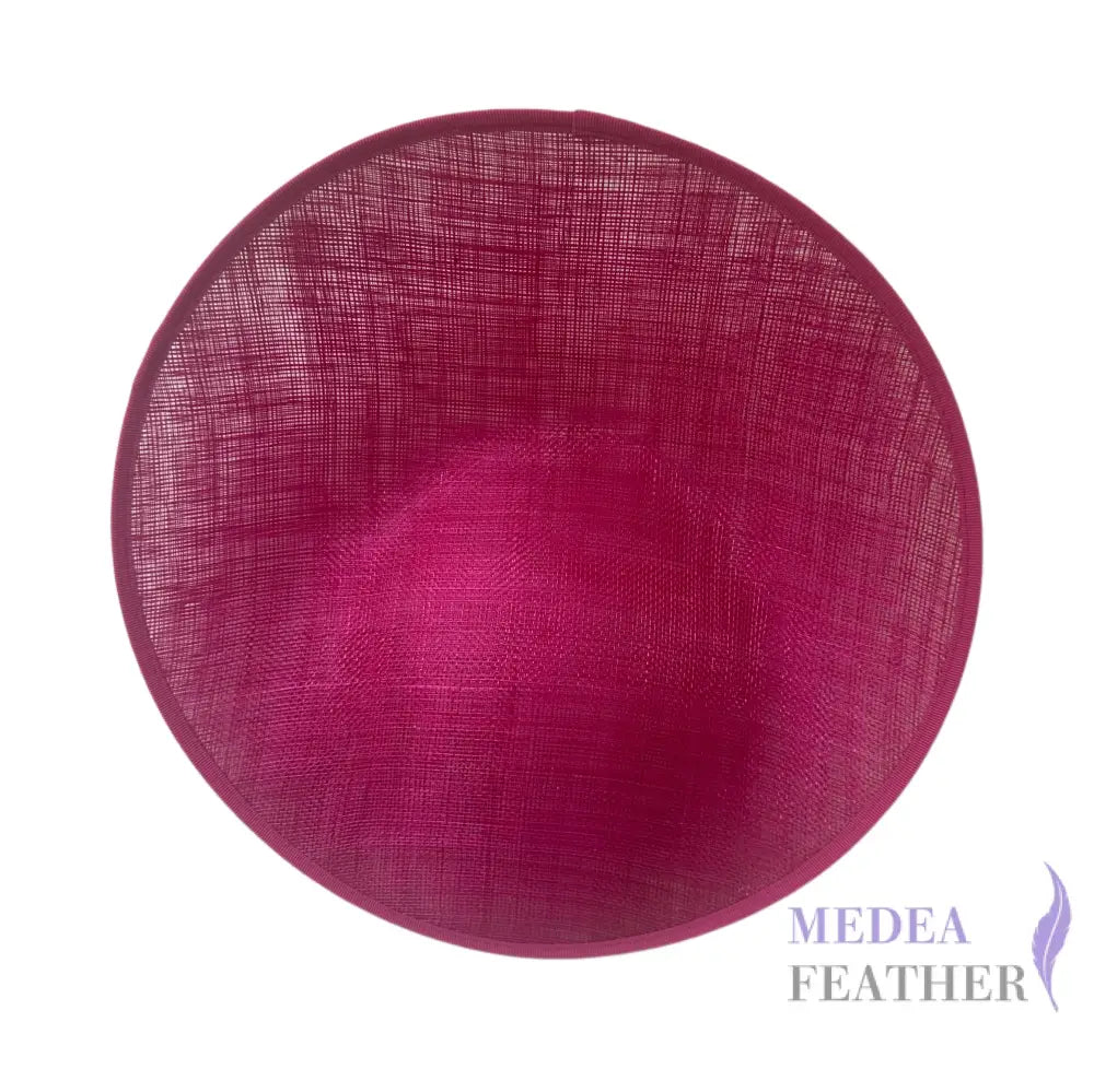 30cm Sloped Sinamay Fascinator Hat Base - Barbie Pink