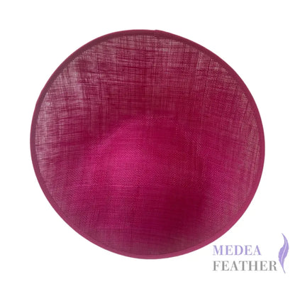 30cm Sloped Sinamay Fascinator Hat Base - Barbie Pink