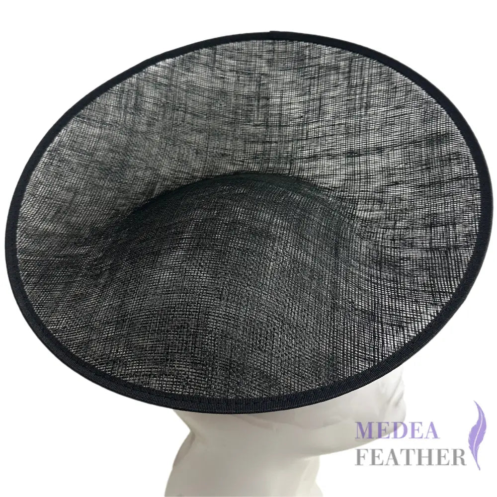 30cm Sloped Sinamay Fascinator Hat Base Black