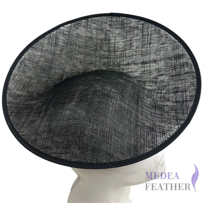 30cm Sloped Sinamay Fascinator Hat Base Black