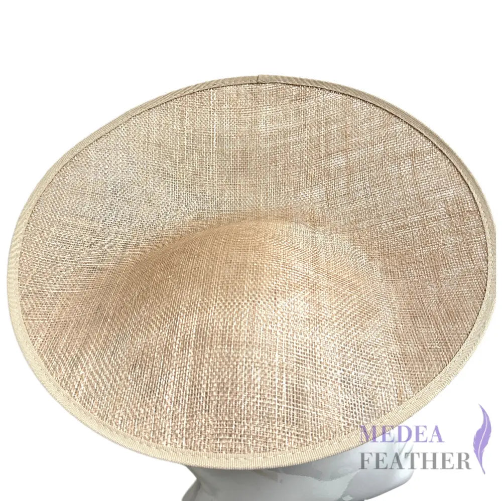 30cm Sloped Sinamay Fascinator Hat Base Champagne