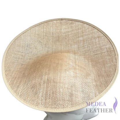 30cm Sloped Sinamay Fascinator Hat Base Champagne
