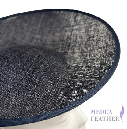 30cm Sloped Sinamay Fascinator Hat Base Navy