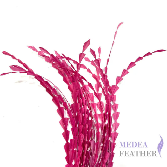 30cm Zigzag Diamond Coque Feather-Pack of 10 #101 Fandango pink