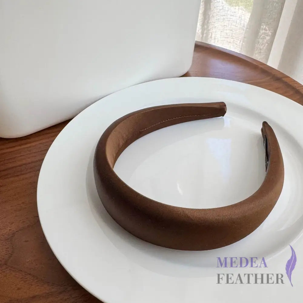 30mm Satin Covered Padded Headband Coffee / 1 piece
