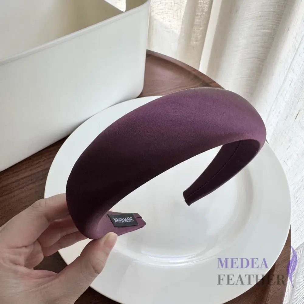 30mm Satin Covered Padded Headband Purple / 1 piece