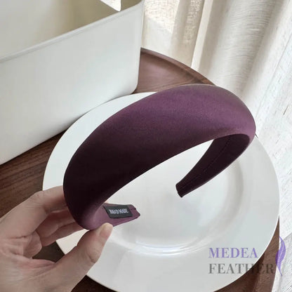 30mm Satin Covered Padded Headband Purple / 1 piece
