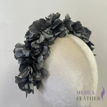 32cm Long Polyester Flower Mount For Headband SF09 Gray