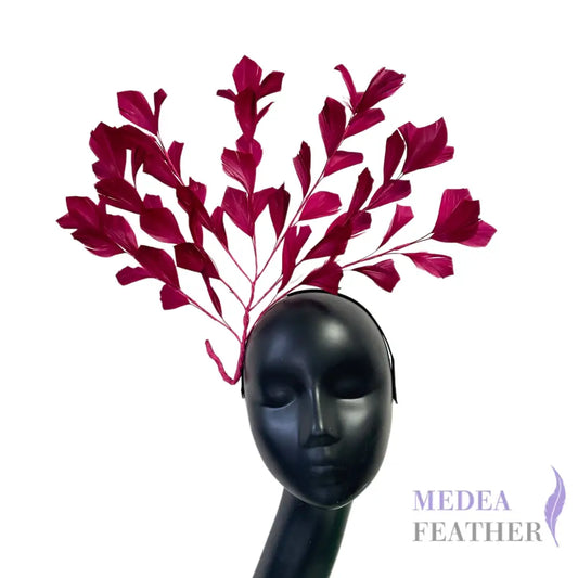 35cm Extra Large Goose Feather Tree Mount #104 red plum
