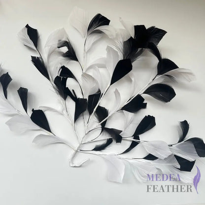 35cm Extra Large Goose Feather Tree Mount DS250901 - #02 white & 03 black mixed