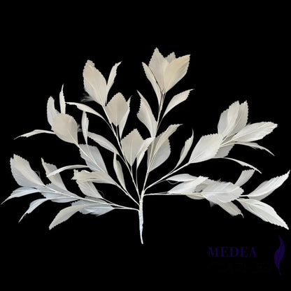35cm Extra Large Zigzag Goose Feather Tree Mount DS25050K #01 ivory
